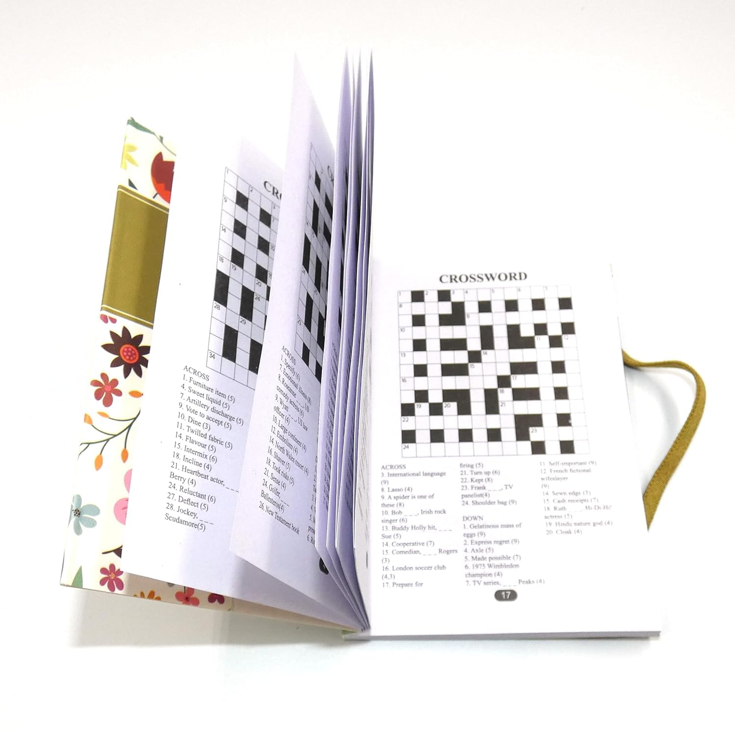 Sixstore - Juego de 2 libros de viaje de bolsillo A6, sudoku y crucigramas, tamaño 15 x 10,5 cm con banda elástica, floral