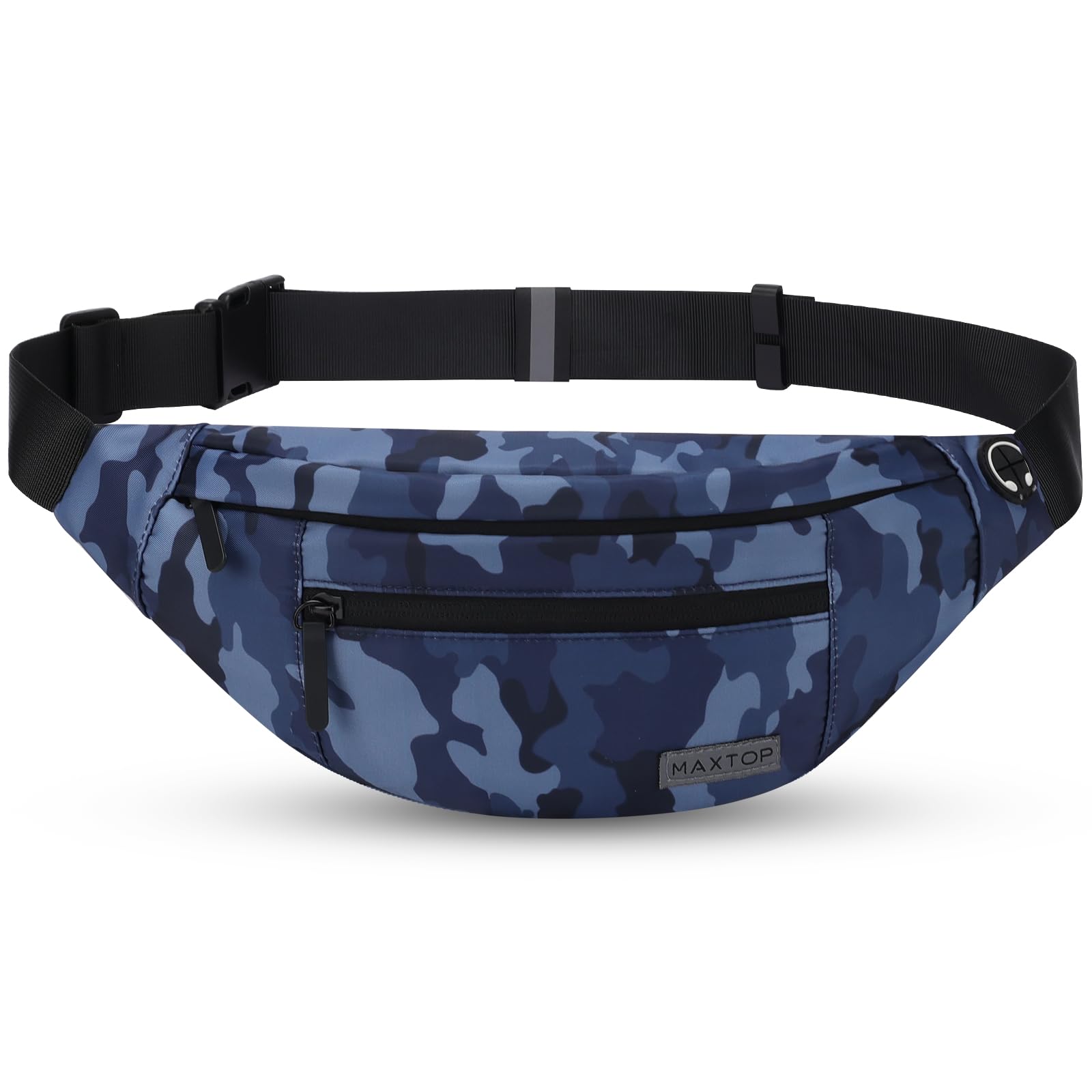 MAXTOP Large Fanny Pack Cross Body Bag Camo Belt Bag with Headphone Jack