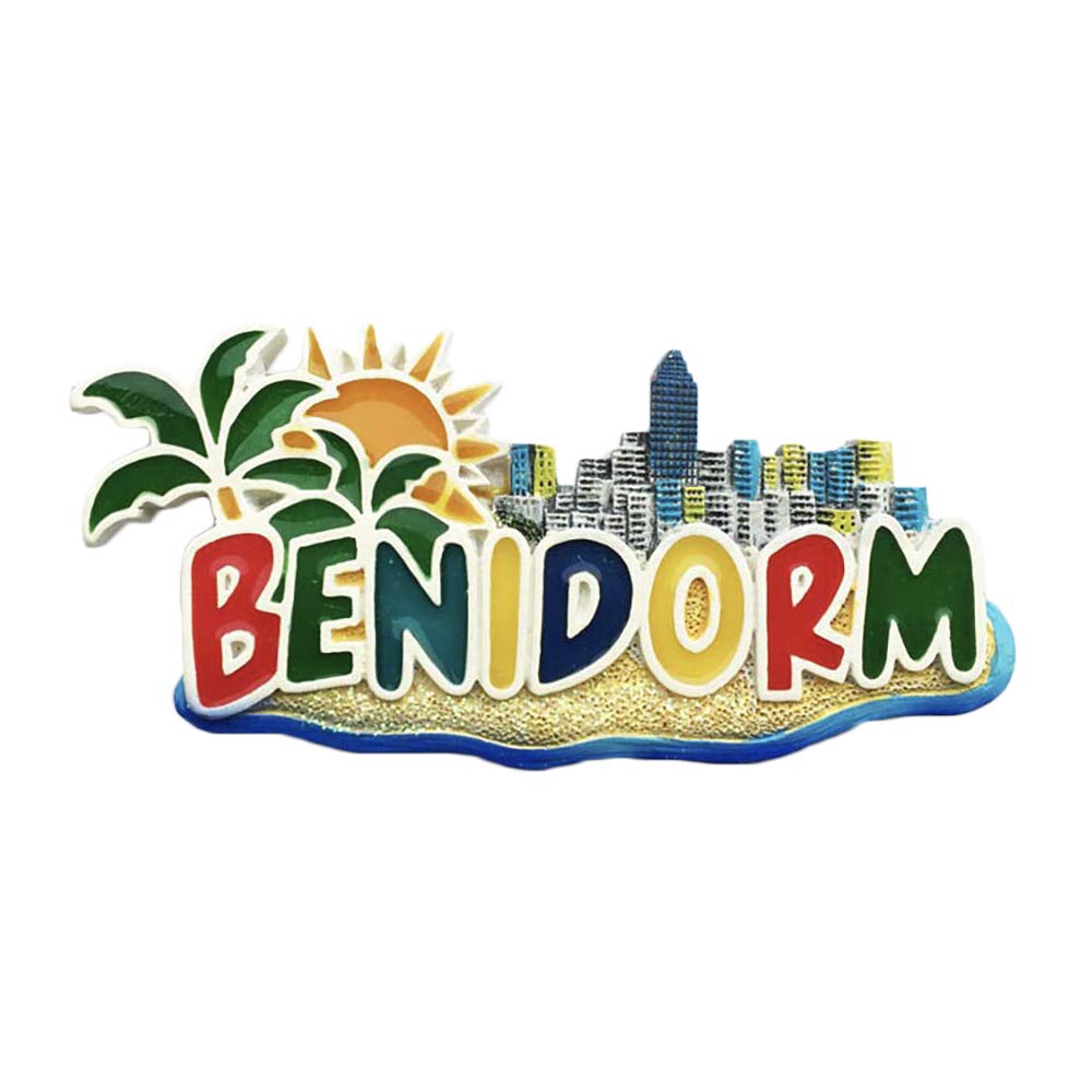 Wedarego Benidorm1 3D Benidorm Spain Refrigerator Fridge Magnet Tourist Souvenirs Handmade Resin Craft Magnetic Stickers Home Kitchen Decoration Travel Gift