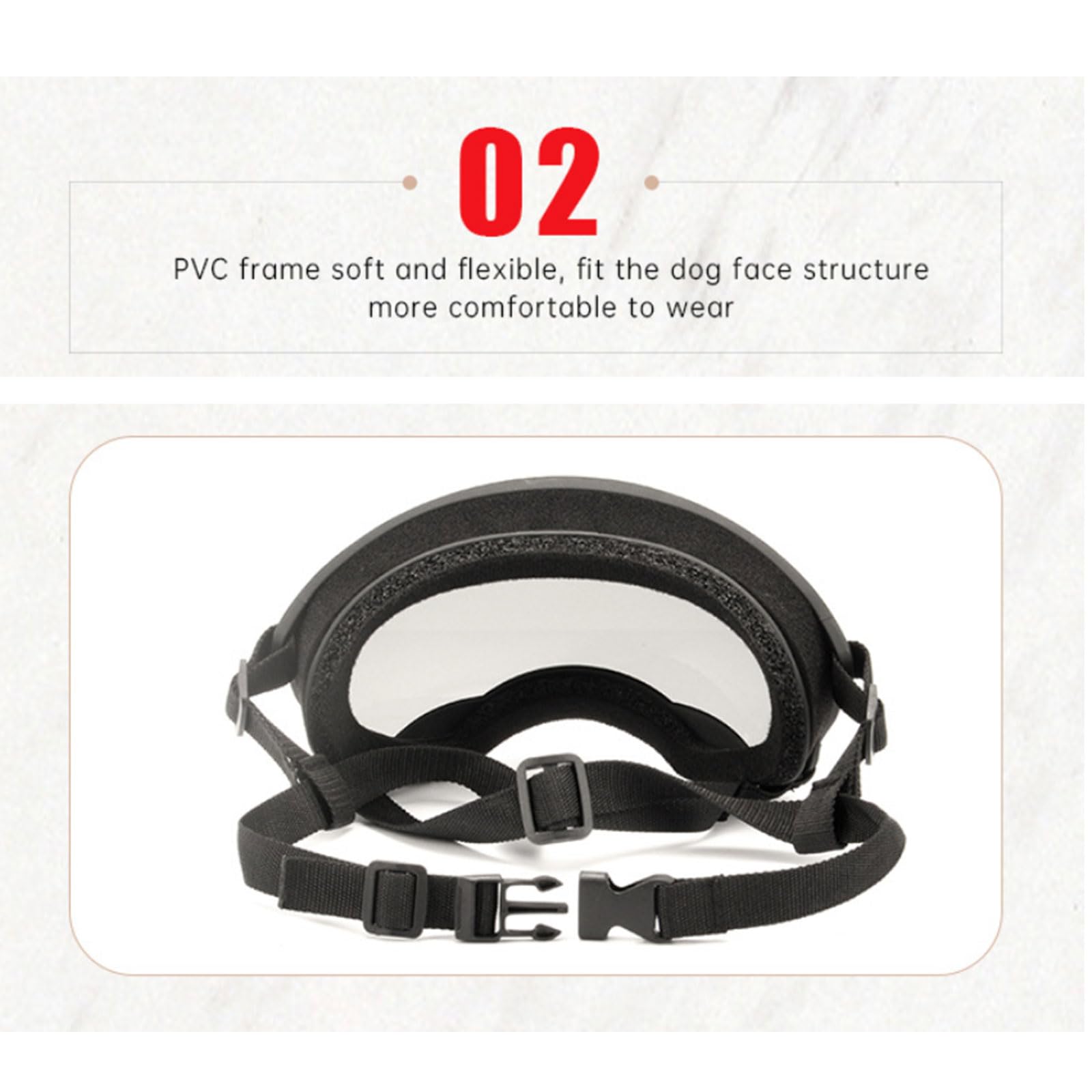 Occhiali per cani Protezioni per occhi antivento con cinturino regolabile per ambienti esterni Comodi occhiali per cani attivi