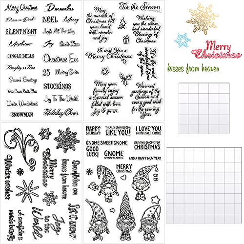 6 Pieces Christmas Clear Stamps Set Decorative