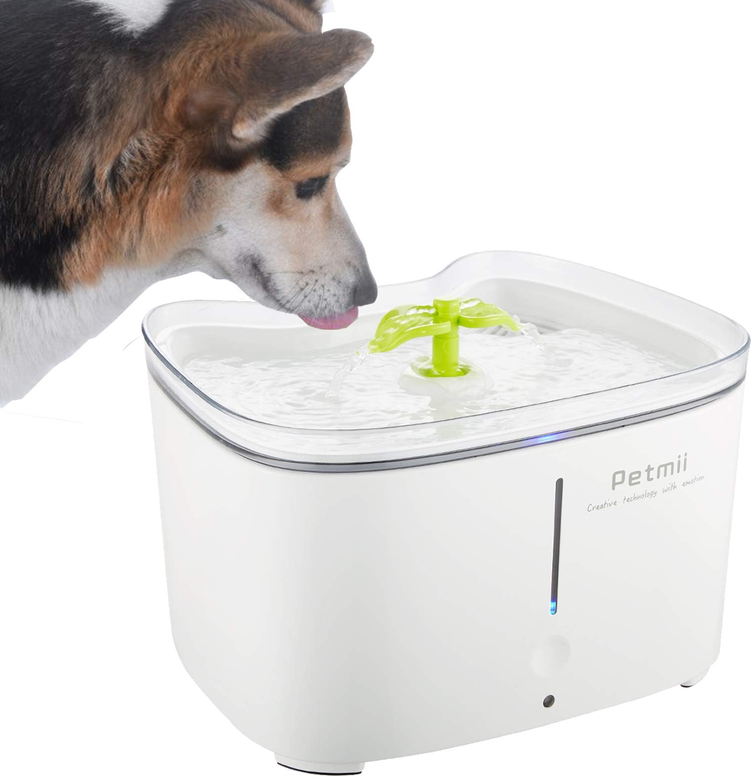 Petmii Pet Fountain, 88oz/2.6L Automatic Cat Water Fountain Dog Water Dispenser with 2 Replacement Filters for Cats, Dogs, Birds and Small Animals