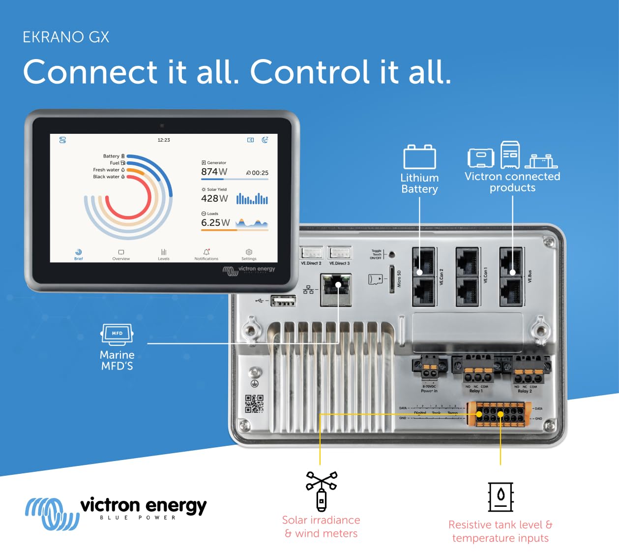 Amazon.com: Victron Energy Ekrano GX with Built-in Waterproof 7