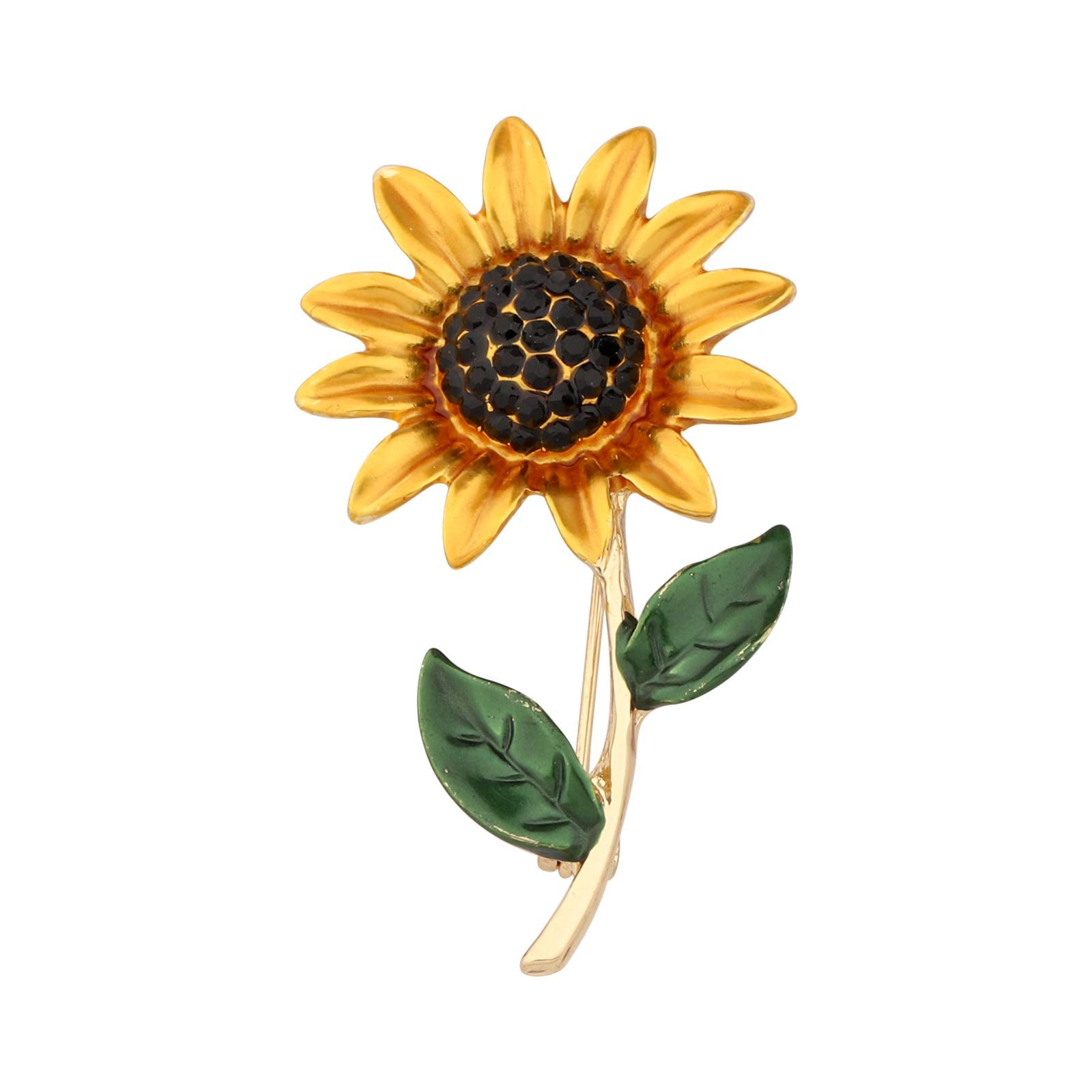 KASTWAVE Sunflower Brooch, Flower Crystal Pin Fashion Beautiful Flower Brooch Sunshine Inspirational Sunflower Jewelry Gifts for Women Girls Suitable for Party Dance Wedding Banquet Daily Wear Etc
