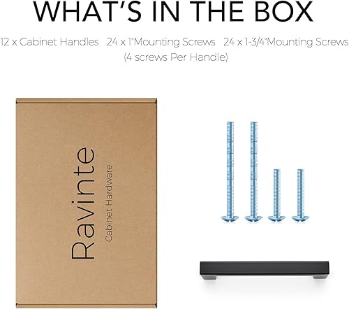 Vista 34 de Ravinte Paquete de 25 manijas cuadradas de gabinete de 4 pulgadas, color negro mate, tiradores de cajones, manijas de accesorios de cocina