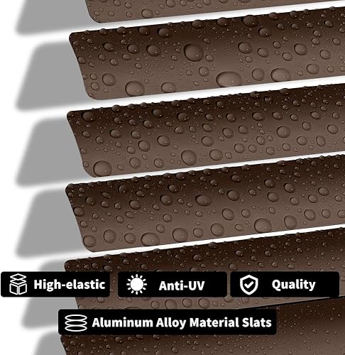 Miniatura 3 de HIDODO Mini persianas de aluminio para ventanas, persianas horizontales sin cordón, persianas de metal, impermeables, ajuste de luz, para oscurecer