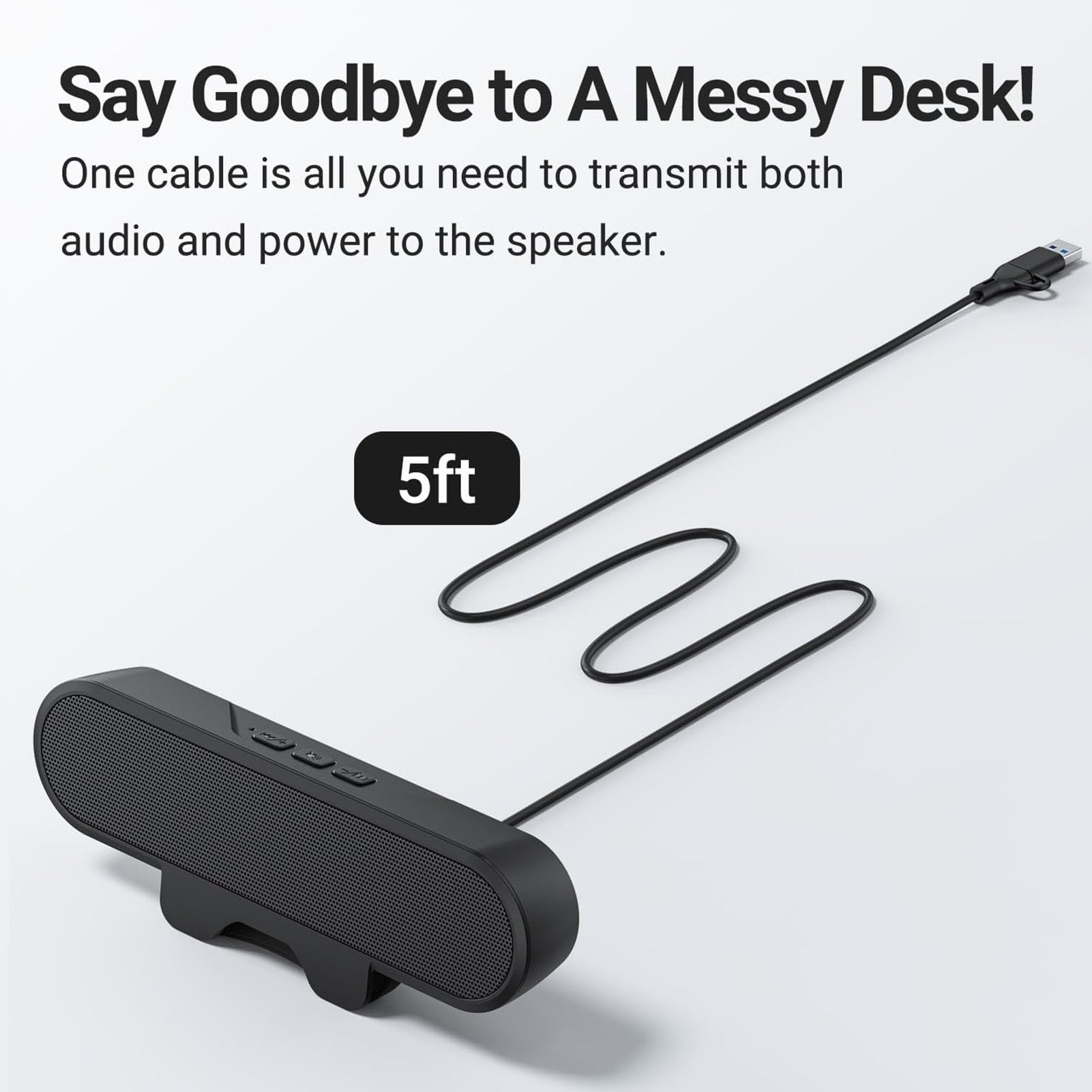 Altoparlanti per Computer per PC Desktop, Altoparlanti a Loud Sound Monitor Controllo del Volume Facilmente per i Monitor, con Adattatore da USB a USB