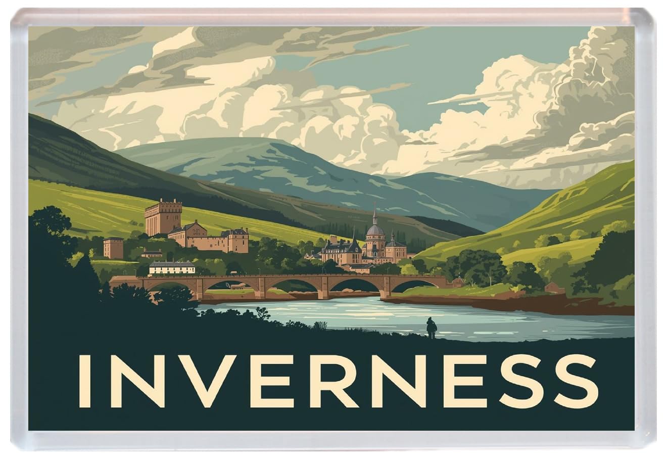 Baked Bean Store Multicolor Inverness - Scotland - Jumbo Artistic Fridge Magnet 96 X 67Mm Bbsfhm3270
