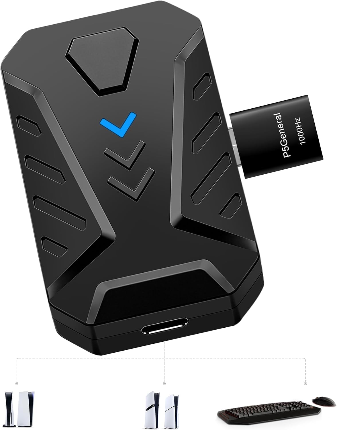 P5 Game Converter for PS5, Keyboard and Mouse Adapter for PS5/PS4/PS3/Xbox One/Xbox Series X/S/Nintendo Switch/PC, Plug & Play Gaming Converter with Key Mapping Support, USB Gaming Adapter, Black-image-22