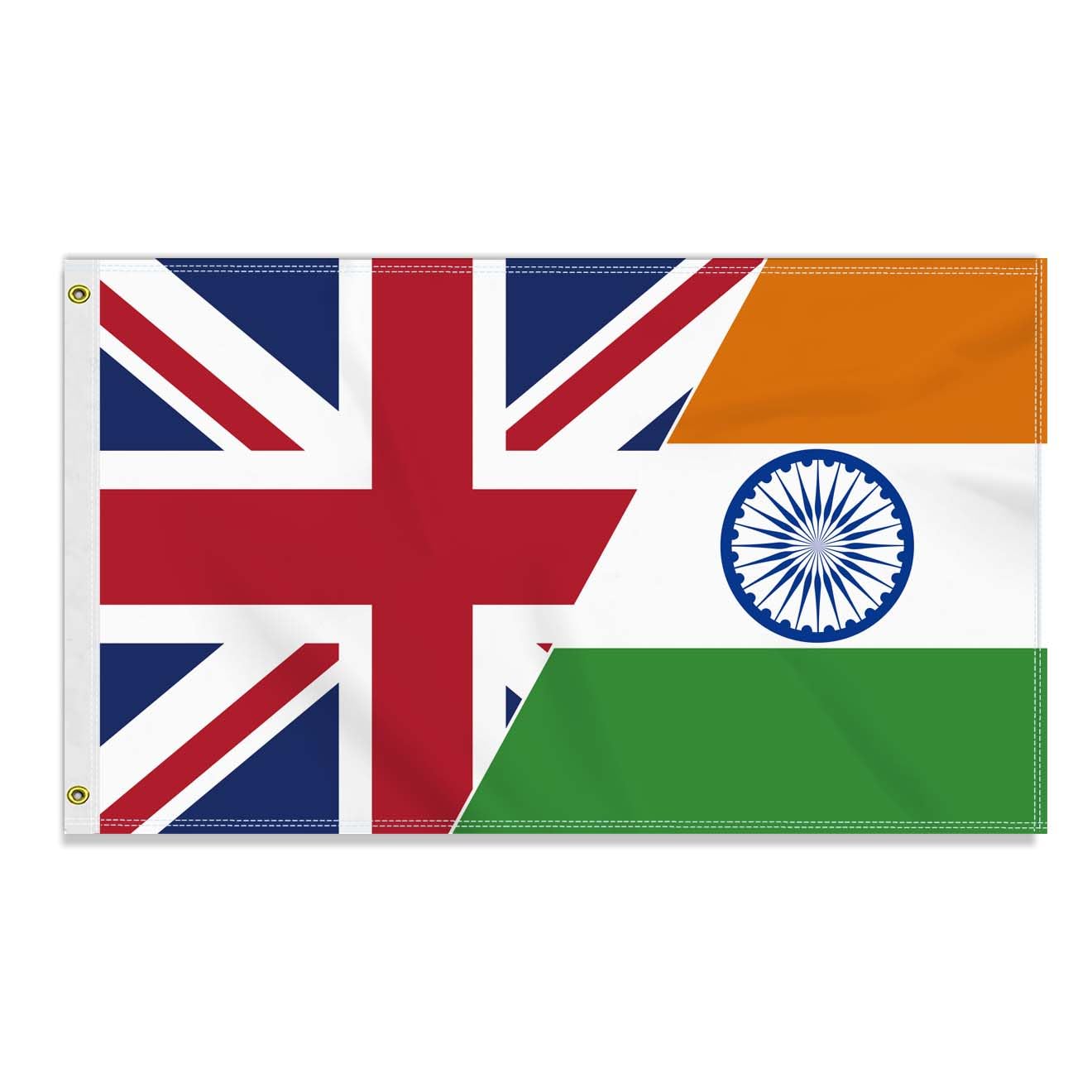 3×5 FT Indian British Friendship Flag, Large 90×150 CM 150D Hindi-India Outdoor Banner,Decor Garden With Brass Gromment — image 1