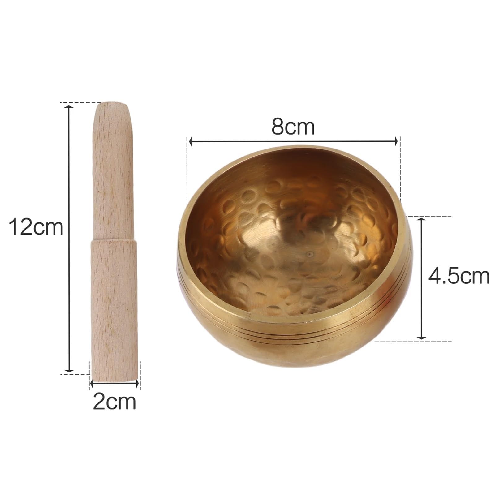 Campana tibetana da 8 cm con cuscino sonoro Striker Chakra