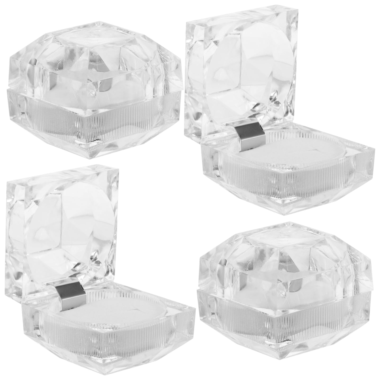 Organisateur Boîte À Bijoux 10 Pièces Compacte En Acrylique Transparente Pour Bagues Boucles D'Oreilles Et Petits Bijoux Rangement Portable Idéal Maison Et Voyage