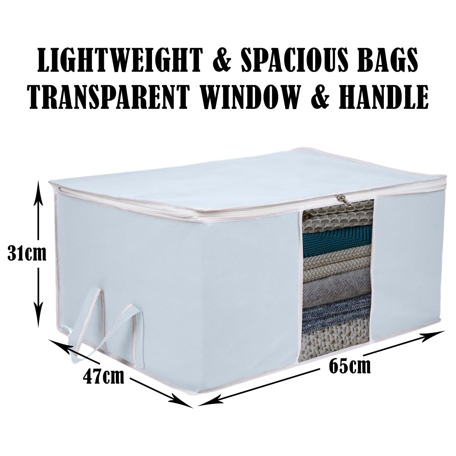 Kuber Industries 9-teiliger faltbarer Organizer für unter dem Bett, Kleidungsaufbewahrungstaschen, Decke, Steppdecke, Bettdeckenbezug (grau)