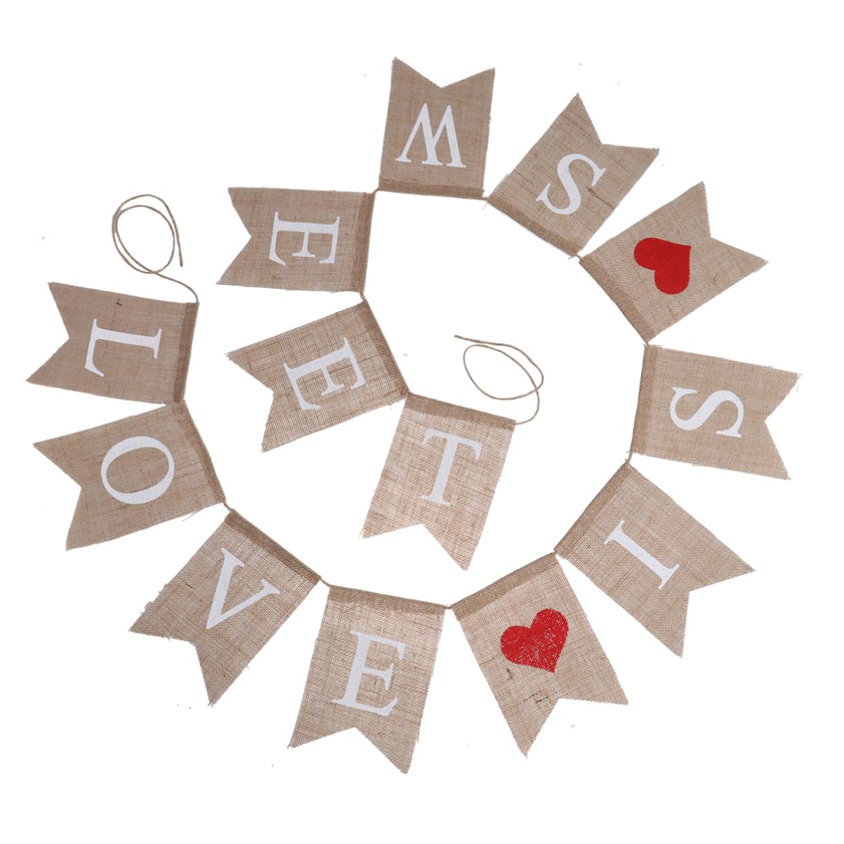 Alipis 3 Stücke 2 8 M Wimpelkette Banner Für Hochzeit Dekorationen Girlande Hochzeit Party Banner Sackleinen Schwalbenschwanz Fahnen Romantische Feier Decor