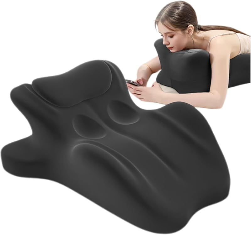Sweet Spot Pillow, Memory Foam Cushion with Ergonomic 27° Angle Support, Adjustable and Breathable Design for Couples to Relieve Pressure and Fatigue on Bed, Sofa, or Lounge (Black)