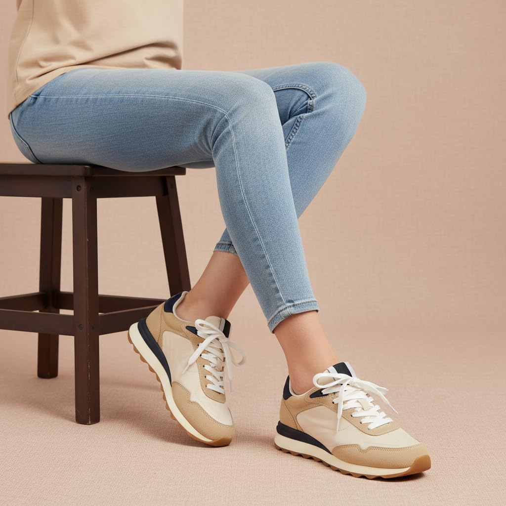 CUSHIONAIRE Women's Kicks lace up Nylon Sneaker +Comfort Foam, Wide Widths Available - Image 6