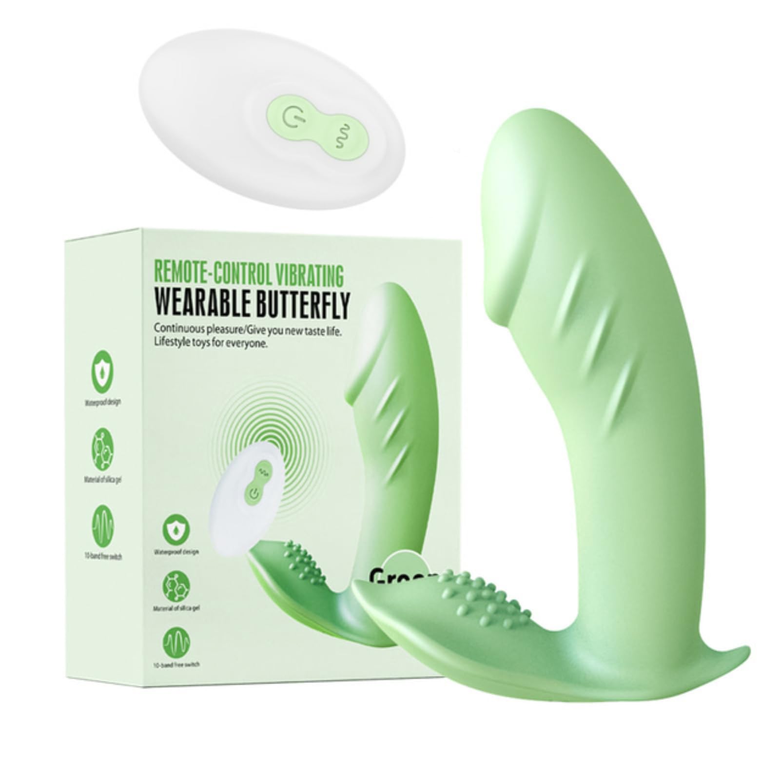 Vibrador Panty usable Punto G Vibrador de clítoris Control remoto Bragas vibratorias invisibles Consolador Juguete sexual para clítoris Para Mujeres (verde, China)