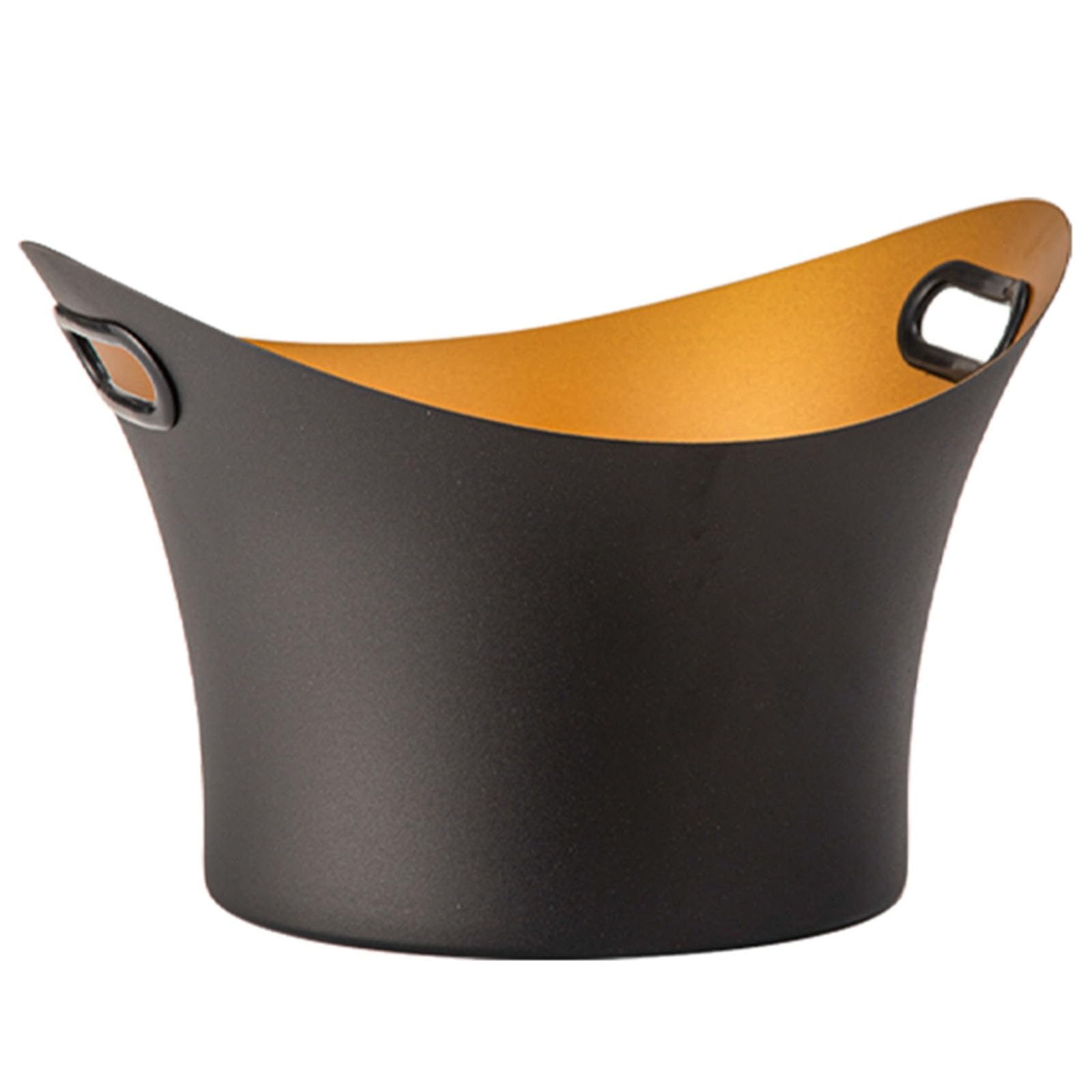 Cubiteras para Fiestas, Champanera Grande de 8L, con Asas, Cubitera de Acero Inoxidable para Fiestas, Cócteles, Vino, Champán, etc(Black)