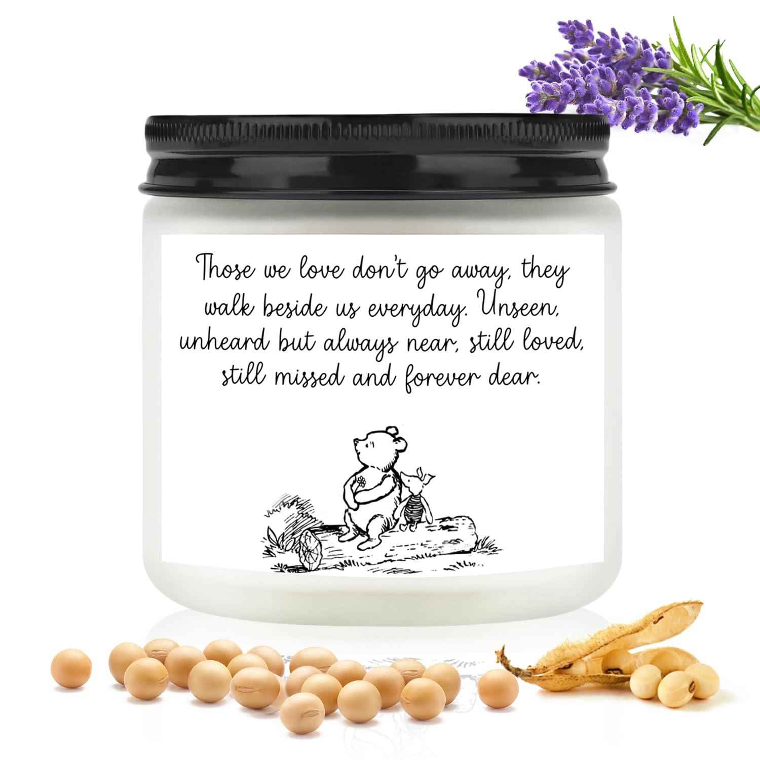 Sympathy Gift, Natural Soy Wax Memorial Candle with Lavender Scent
