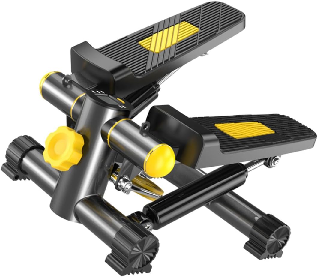 Compact Swing Side Stepper Fitness Trainer with Non-Slip Pedals Strength Training Device for Home Workouts Includes Resistance Bands Floor Mat Tool Kit Silent Exercise Equipment