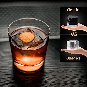 TINANA Upgrade 2 Inch Clear Ice Cube Tray Make 8 Large Square Crystal Clear Ice Cube Maker for Cocktail, Whiskey & Bourbon Drinks, Gifts for Men