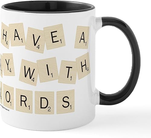 Miniatura 75 de CafePress Scrabble Champion - Taza de café de cerámica (11.0 fl oz) 2-Blanco/Negro Interior - Scrabble Champion,Blanco - Logo,Blanco - Logo