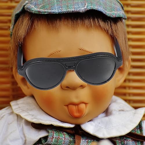 Miniatura 3 de NUOBESTY Gafas de sol para muñeca, mini gafas de sol negras, mini gafas de sol para muñecas, manualidades, accesorios de casa de muñecas, 100 piezas