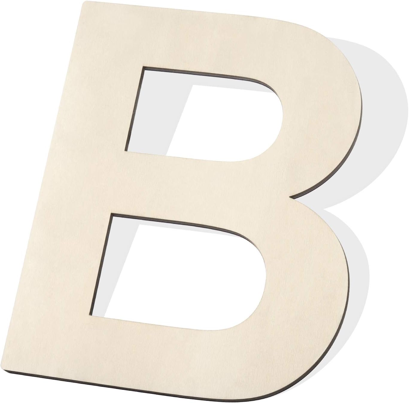 Fuyit Wood Letters B, 12 Inch Tall 1/4 Inch Thick Blank Unfinished Wooden Letter for DIY Crafts, Painting, Wall Arts, Home & Party Decor