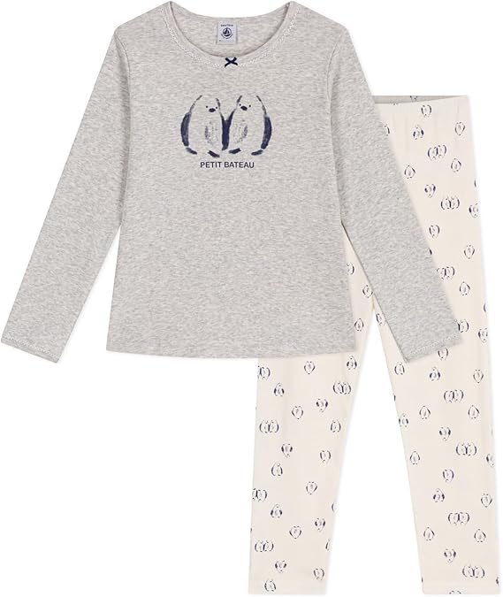 Petit Bateau Pyjama voor kinderen van katoen, pinguïn print, Beluga/Multico, 6 Jaren Petit Bateau Pyjama voor kinderen van katoen, pinguïn print, Beluga/Multico, 6 Jaren