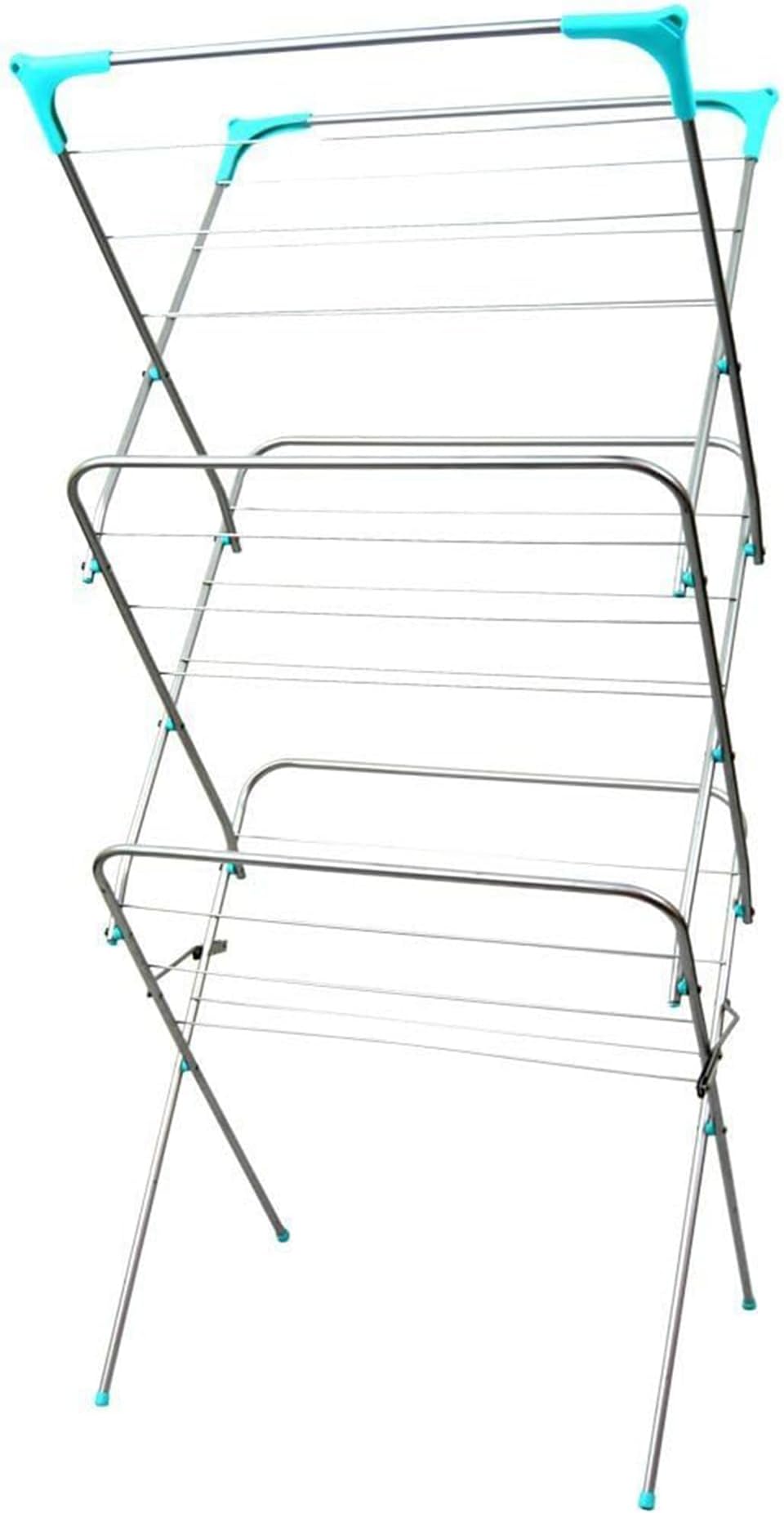 3 TIER FOLDING METAL 12M CONCERTINA CLOTHES TOWEL AIRER DRYER DRYING