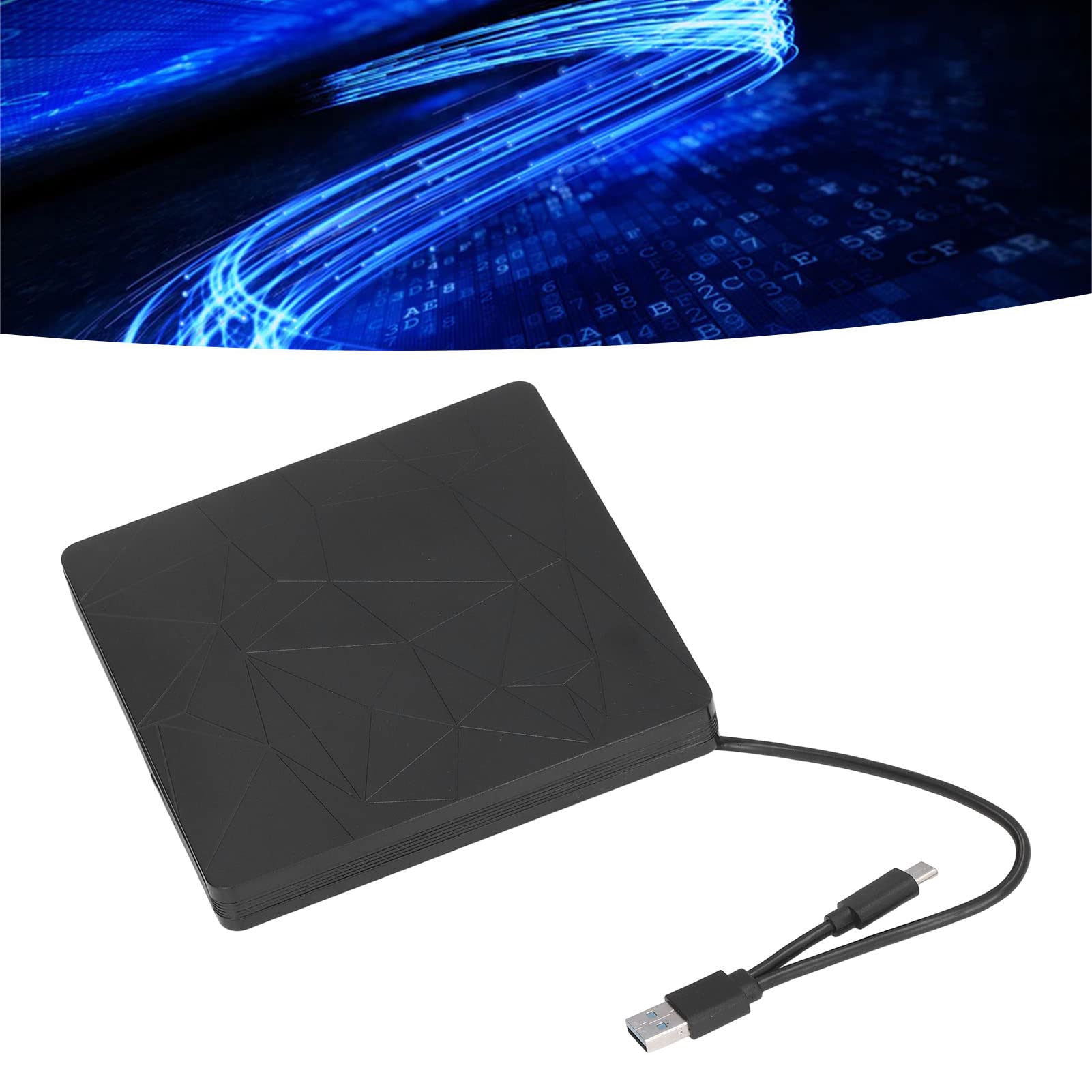 Lecteur DVD Externe USB 3.0, graveur CD/DVD Portable, Lecteur Optique à Texture araignée pour Ordinateur Portable, Lecteur de Disque Externe Plug-and-Play avec Alimentation par USB