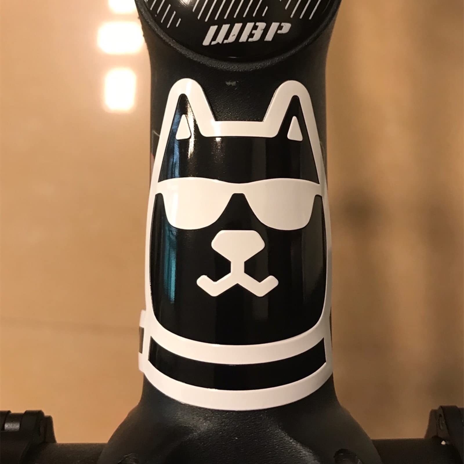 Autocollant De Tête De Vélo BMX/VTT – Motif Cool Dog Noir, Aluminium Pliable, Ultra Léger, Adhésif Double Face