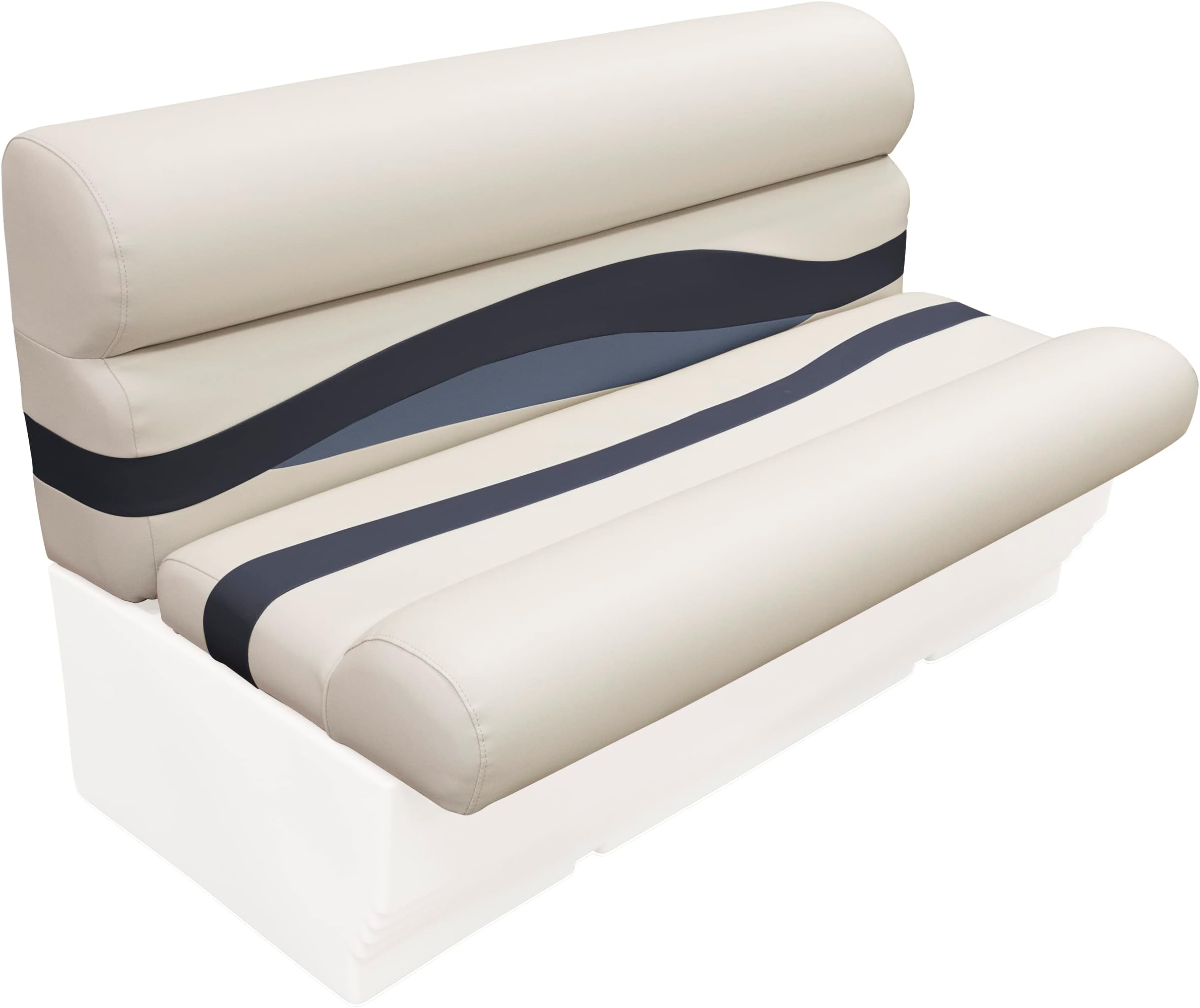 Wise BM1145-986 Premier Series Pontoon 50" Bench Seat Cushion Set, Platinum/Spectra Navy/Cobalt