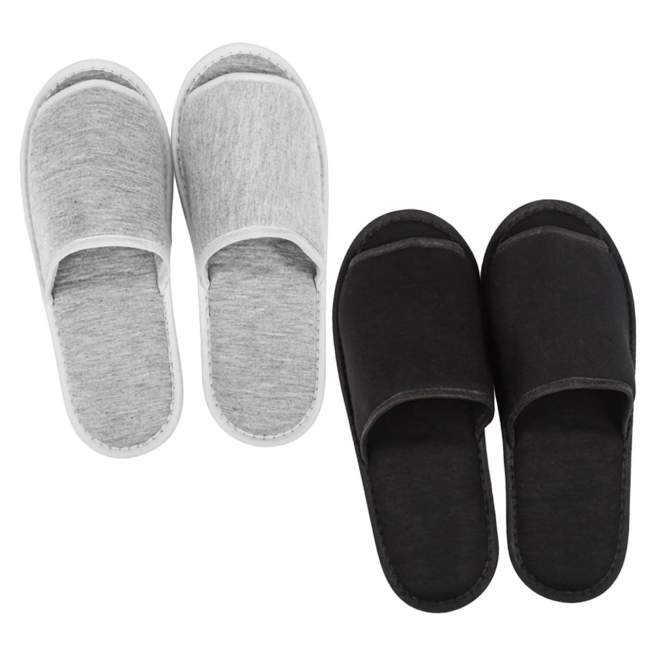 FOMIYES Unisex Portable Slippers 2 Pairs Set Soft Fabric Disposable for Guests Perfect for Hotel Spa Salon and Travel