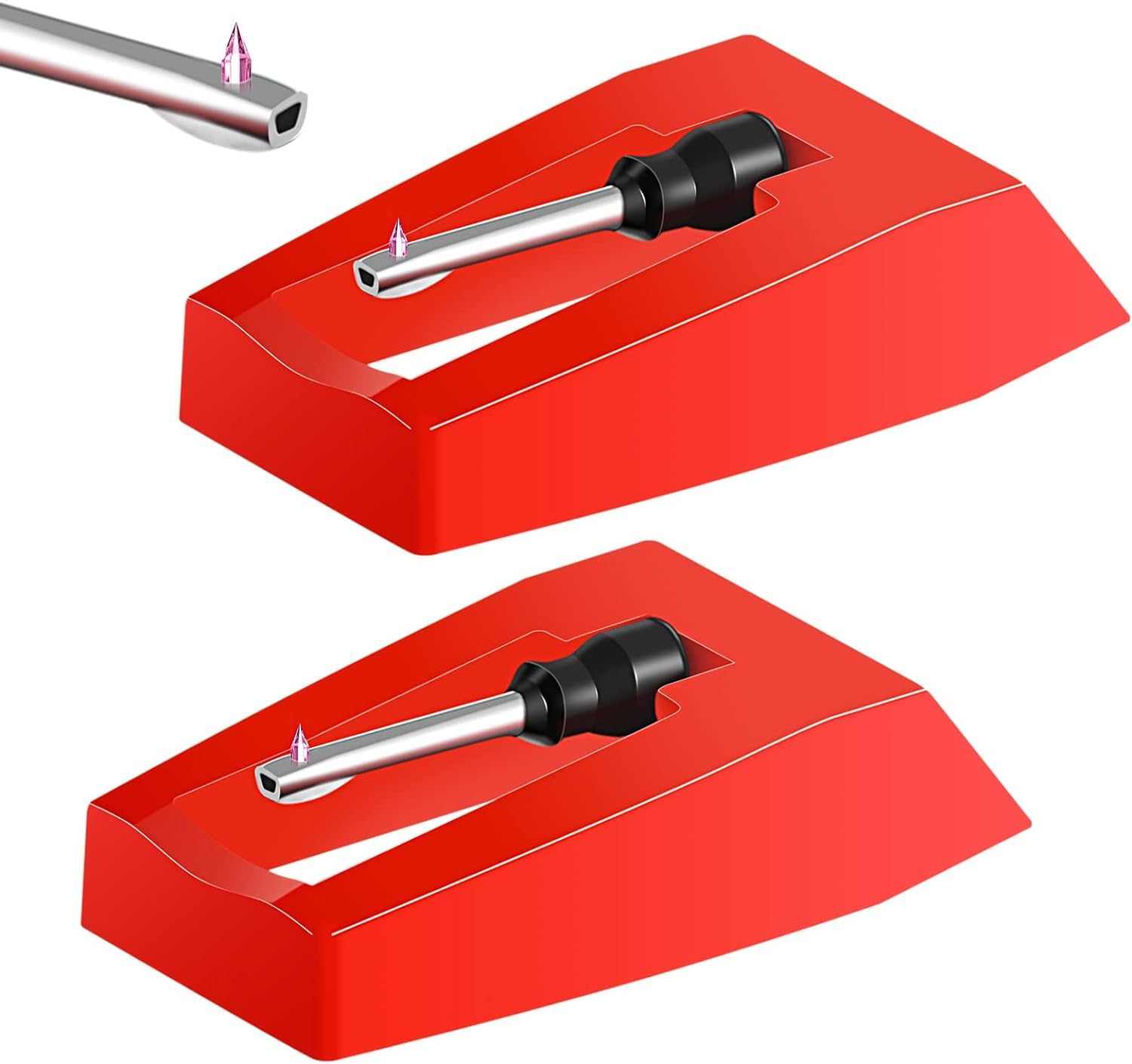 Hi.FANCY 2Pcs Record Player Needles Replacement, Turntable Replacement Needle Ceramic Record Needle Stylus Needle for Turntable Victrola Record Player Needle for Vinyl Record Player LP Phonograph