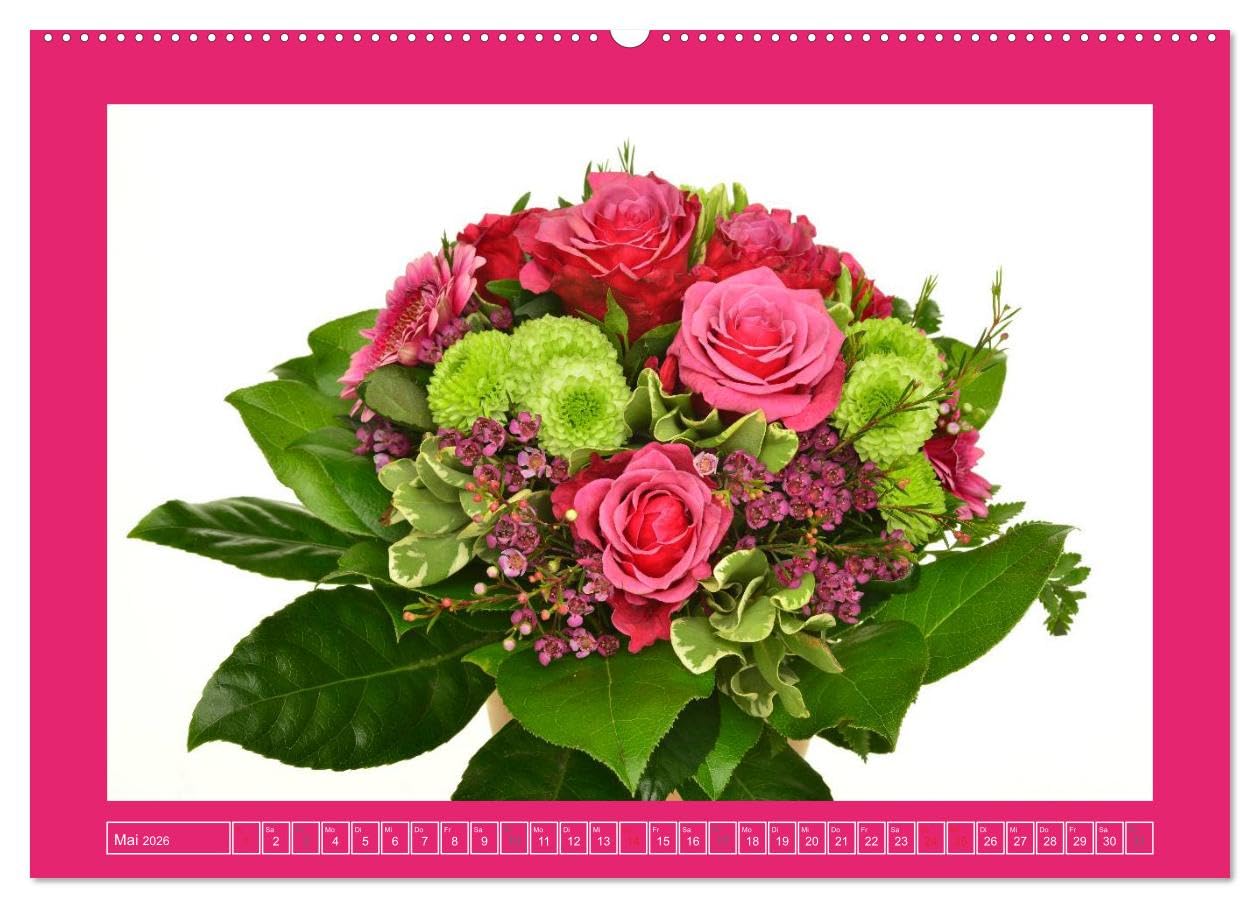 Für jeden Monat ein Dankeschön an Dich! - 12 Blumensträuße (hochwertiger Premium Wandkalender 2026 DIN A2 quer), Kunstdruck in Hochglanz: 12 schöne Blumensträuße (CALVENDO Natur)