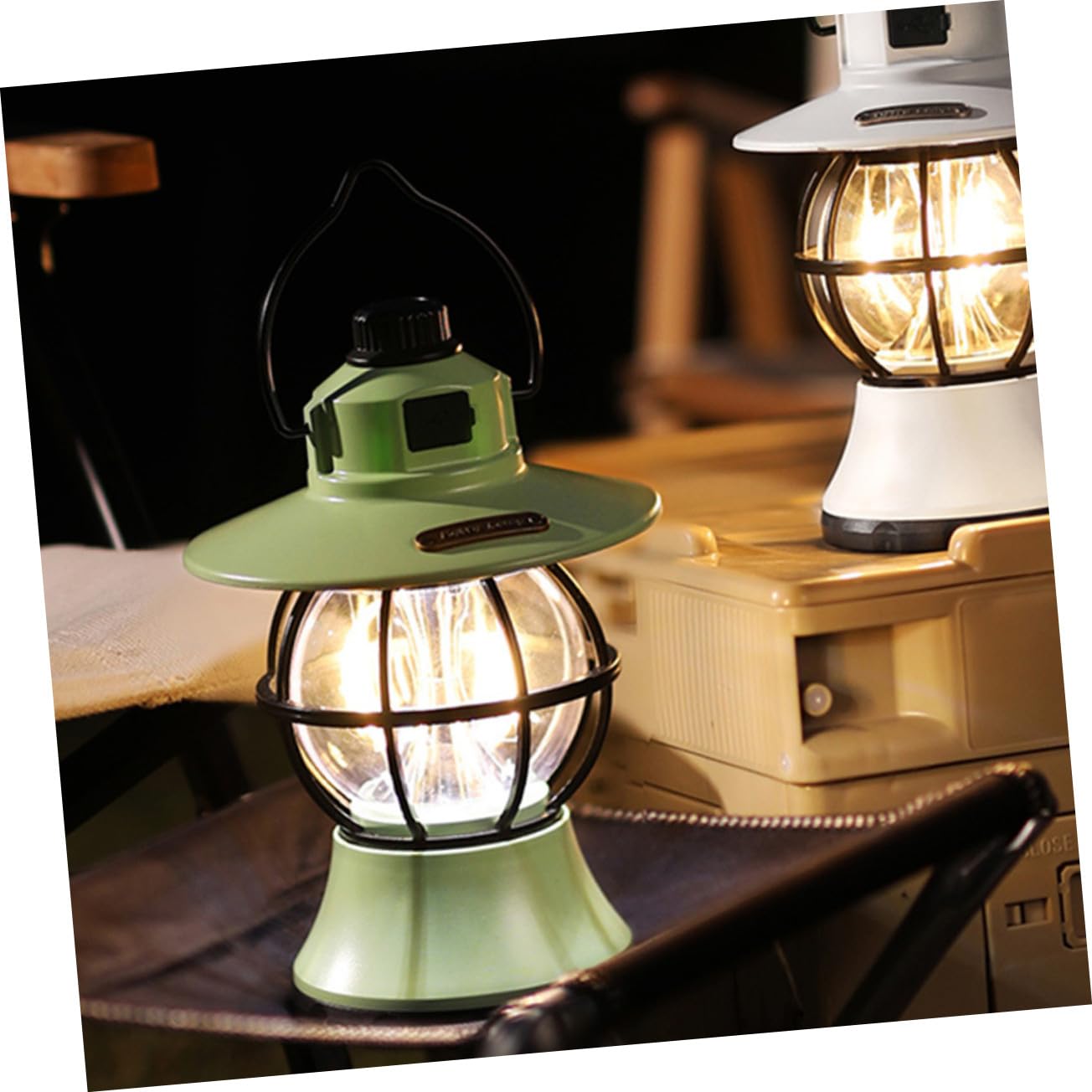 BESPORTBLE Verschleißfeste Tragbare Campinglampe Vintage Zeltleuchte aus Robustem Material mit Griff zum Aufhängen für Outdoor Camping Wandern