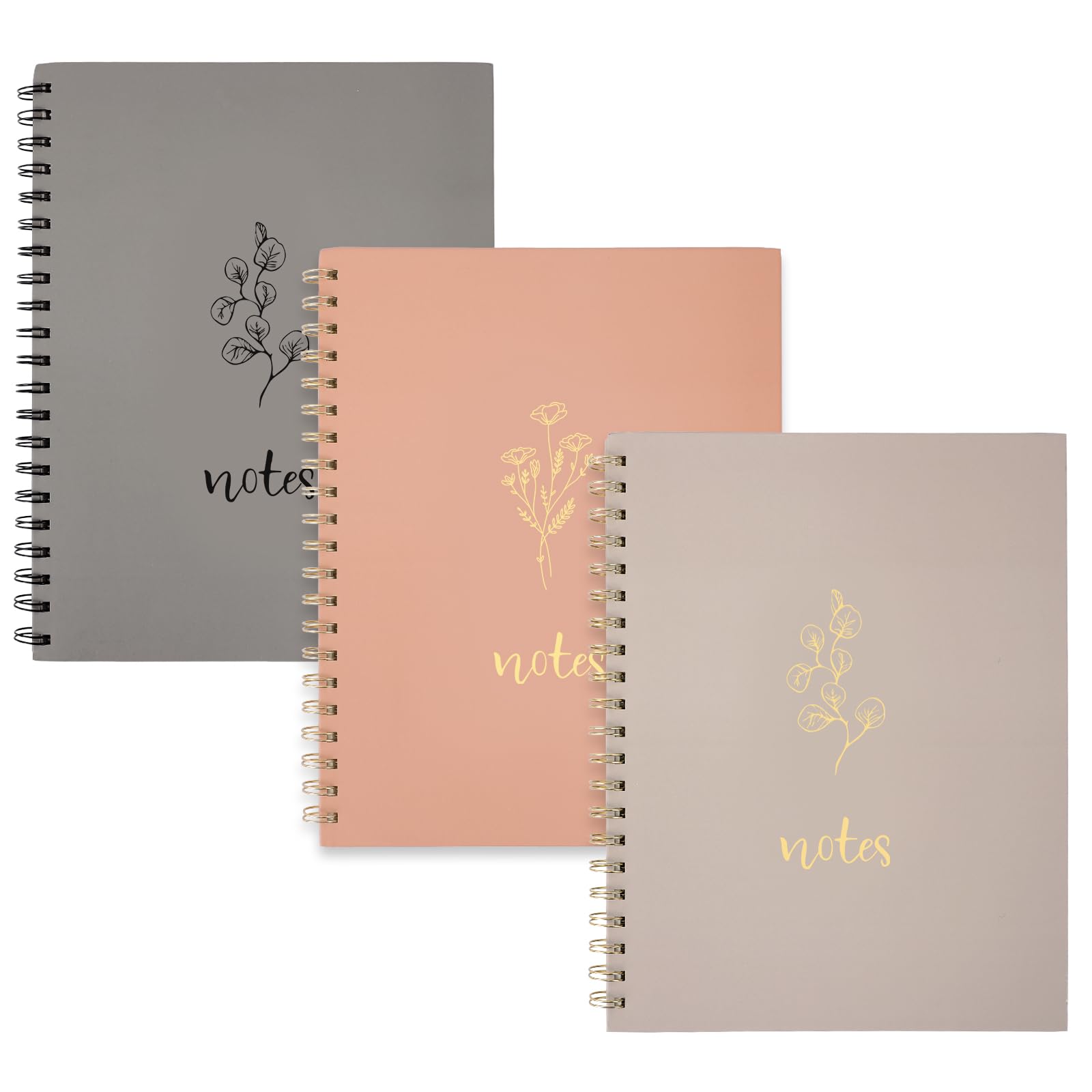 EOOUT 3 Pack Aesthetic Spiral Notebook Journals for Women, 8.5" x 11" Cute College Ruled Notebook 160 Pages, Office School Supplies Gifts
