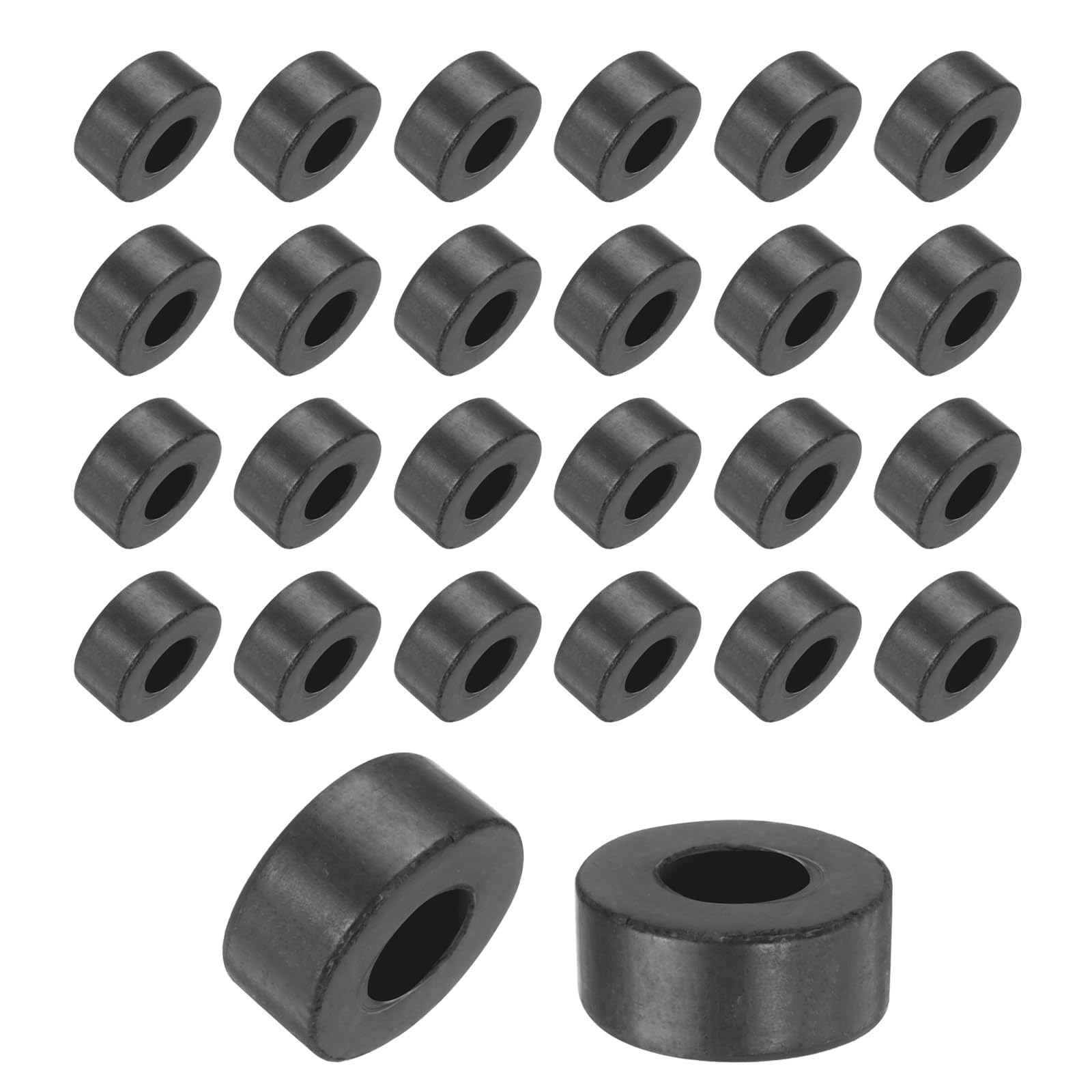 Unifizz 48PCS Rubber Spacers 11mm OD 5mm ID 5mm Height Round Anti Vibration Spacer Rubber Bushing Grommets Thick Rubber Washers for Home Car Accessories