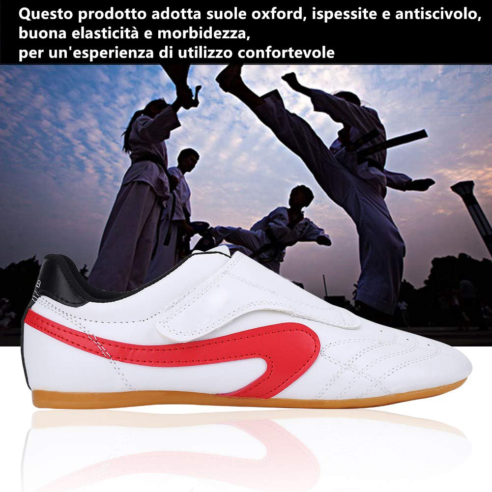 Scarpe Unisex in Similpelle per Taekwondo, Boxe, Kung Fu e Tai Chi - Leggere e Antiscivolo per Un Allenamento Confortevole - Disponibili in Diverse Misure