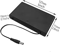 Vista 5 de 1 conector macho de 8 celdas para caja de batería, 8 x 1.5 V, 12 V, CC, caja de soporte de batería, conector macho con interruptor