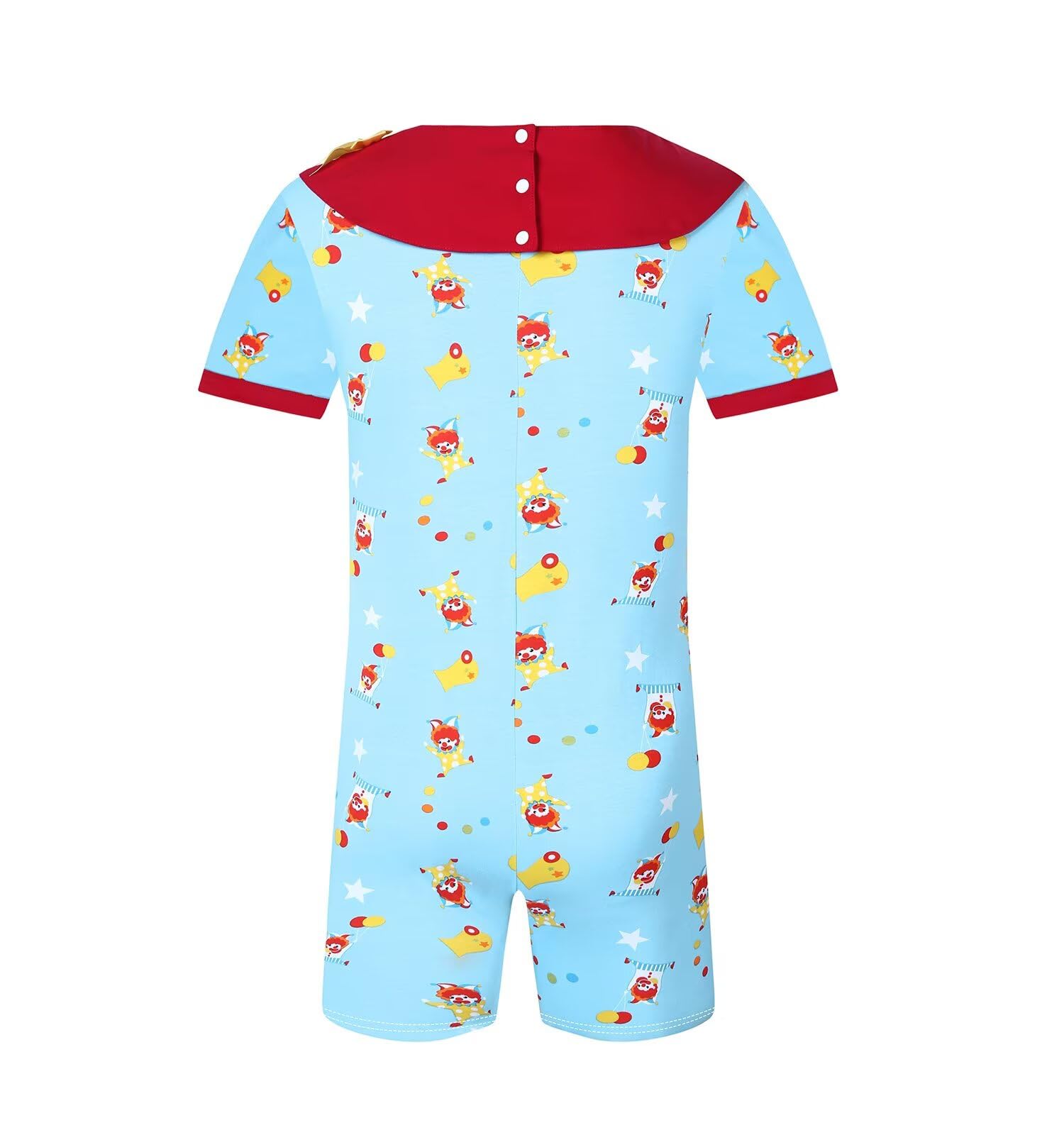 Landofgenie Combinaison Une pièce pour Homme Onesie Pyjama Bodysuit à Manches Courtes pour Homme Pyjama à col Amovible avec imprimé Clown