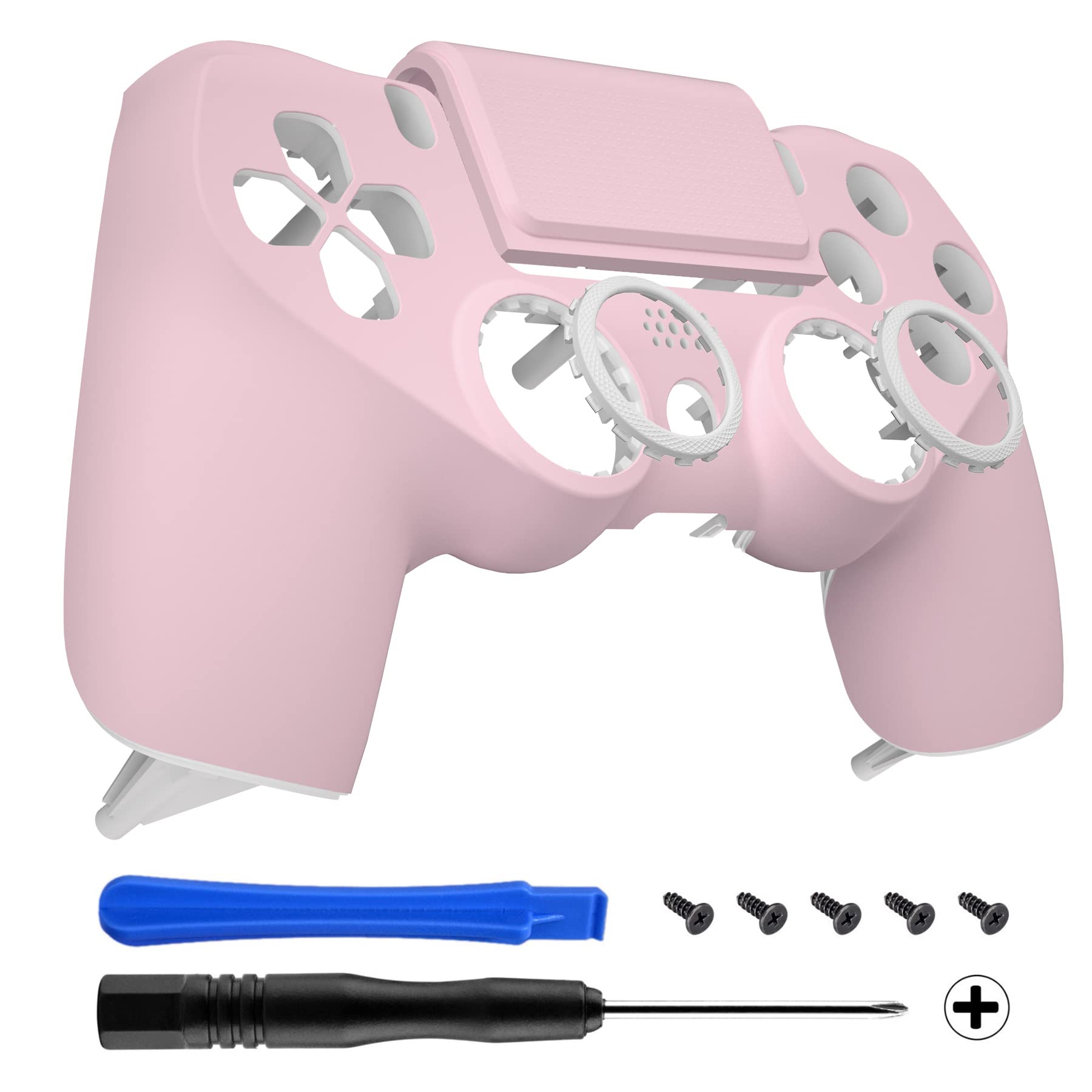 eXtremeRate Cover Custodia Touchpad Compatibile con ps4 PRO Slim Controller,Ghost Copertura Frontale Case Scocca Touchpad Compatibile con ps4 Joystick JDM-040/050/055-Rosa