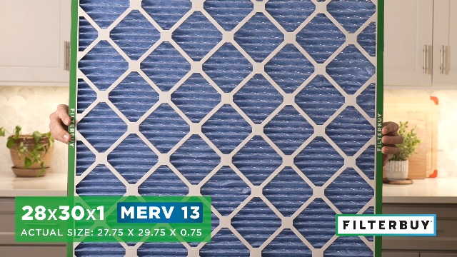 Image of Filterbuy 28x30x1 Air Filter MERV 13 Smoke & Allergy Defense (4-Pack)