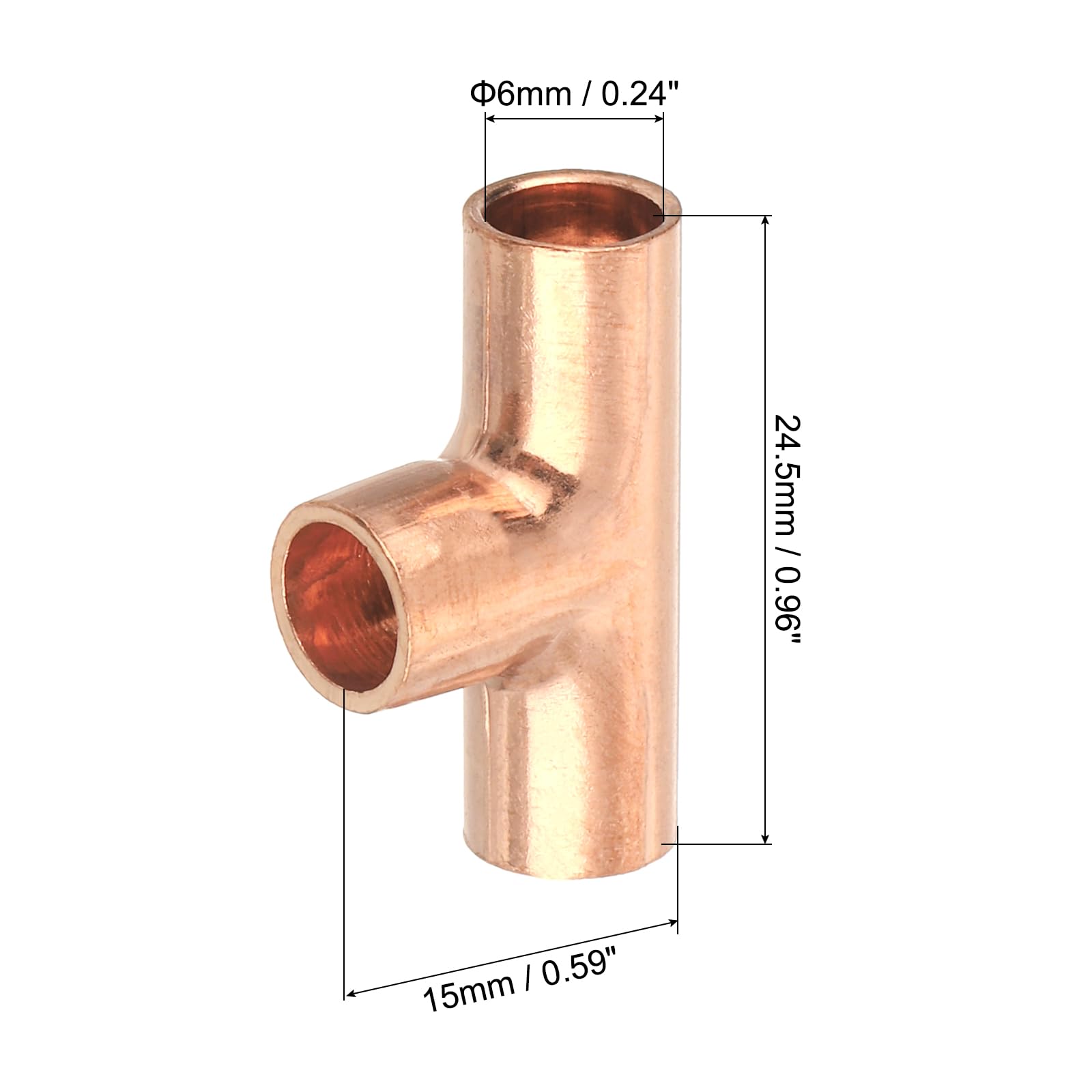 Produktbild von QUARKZMAN Kupfer T-Stück 18 Mm Innendurchmesser – Pressfitting Für Trinkwasser Und Gasleitungen, Korrosionsbeständig, Hitzebeständig, Mit Dichtungen – 1 Stück