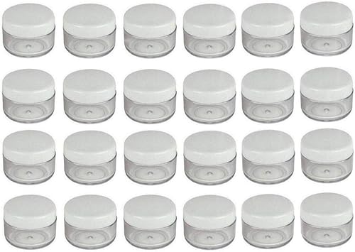 24 tapas de rosca de plástico blanco recargables de 0.53 oz y 0.5 fl oz 0.5 onzas con base transparente, recipientes de muestras de plástico vacíos disponible en Yaxa Costa Rica
