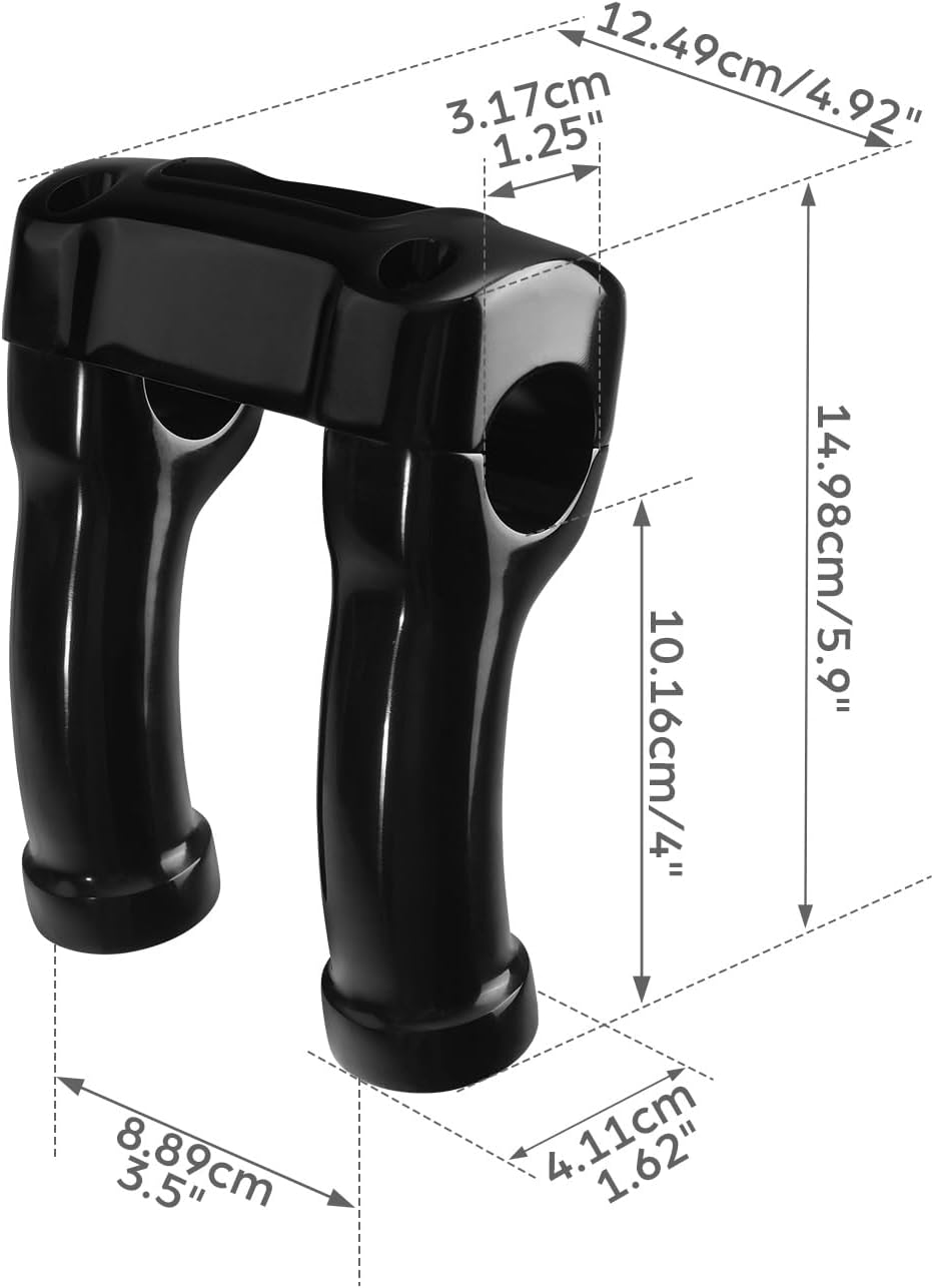 Motorcycle Powersports Handlebar Risers, SLMOTO 4" Tall Handlebar Riser 1-1/4" Top Clamp Fit For Harley Breakout FXBR 2023-24 114 FXBRS 18-20 Street Bob FXBB 18-20 114 FXBBS 21-24 Black