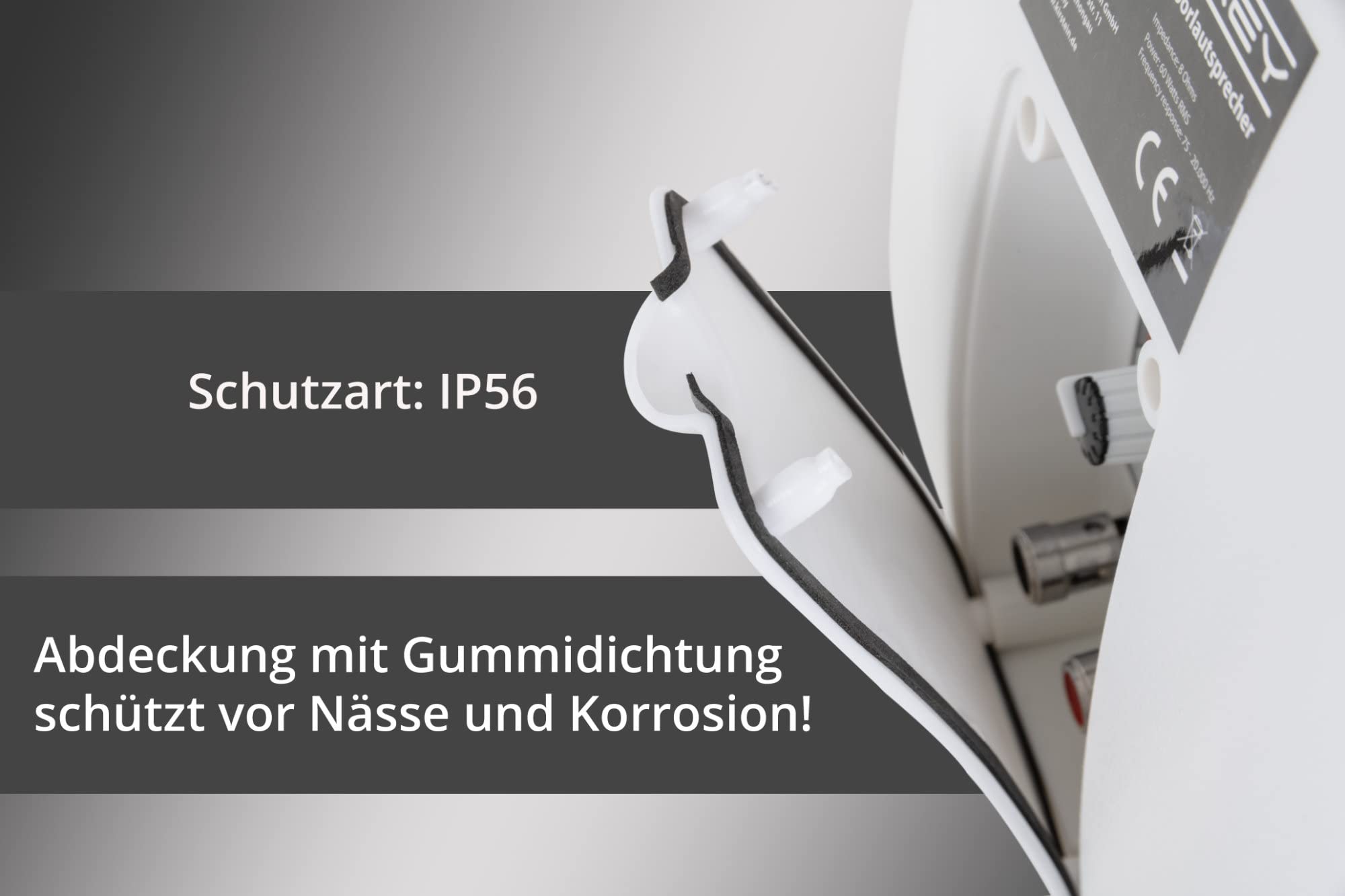 McGrey OLS-651WH Outdoor-Lautsprecher 4X Set - Zwei-Wege-System - IP56 - Für Restaurant, Biergarten, Terrasse & Garten - 6,5" Woofer und 1" Hochtöner - 60 Watt - Für 70/100V-Betrieb geeignet - Weiß
