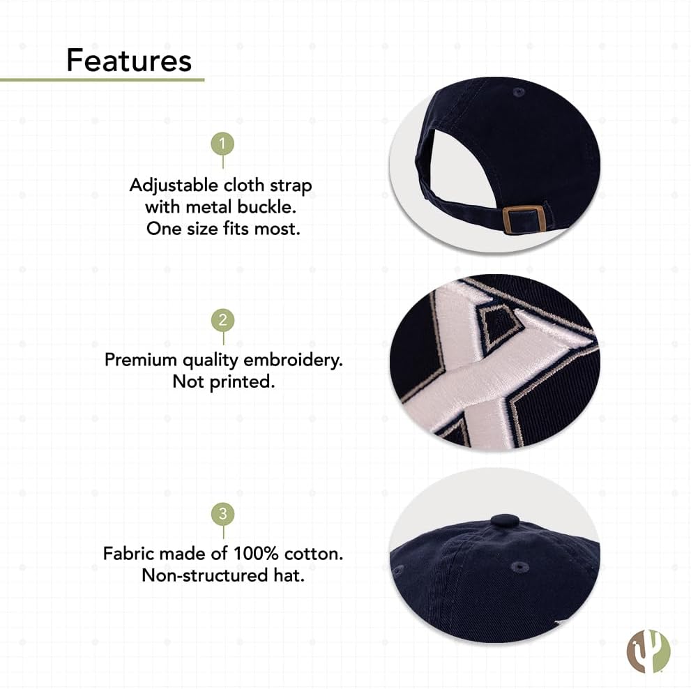Desert Cactus Xavier University Baseball Hat XU Musketeers Brimmed Embroidered Hats Cap Adjustable Cloth Strap Adult (Style A) Blue - Image 4