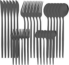 YIFAFA Conjunto de talheres de aço inoxidável banhado a ouro, conjunto de talheres de ouro de 30 peças, conjunto de talheres de ouro para casa e restaurante, máquina de lavar louça segura